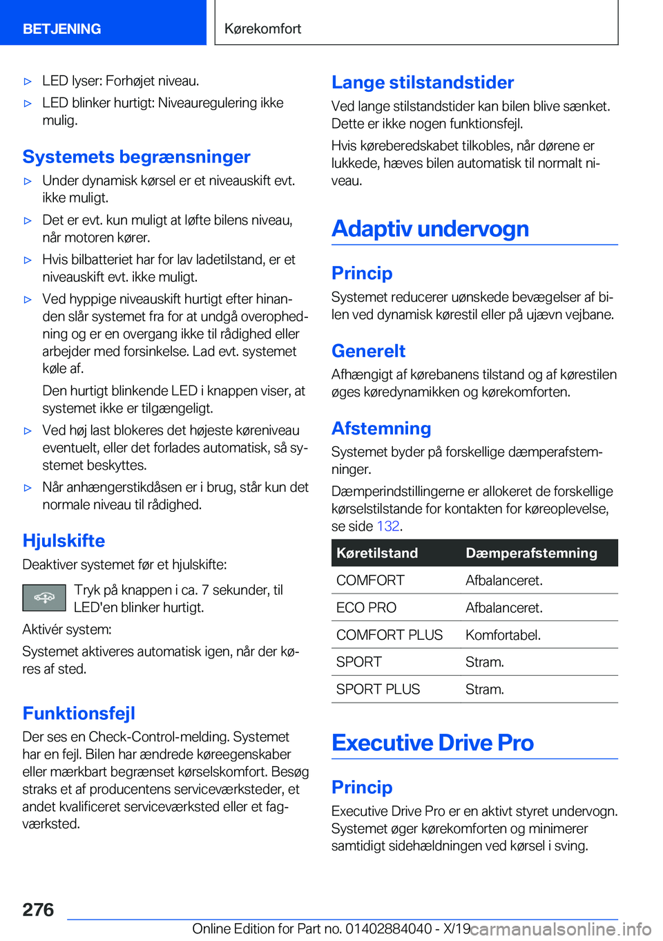 BMW 7 SERIES 2020  InstruktionsbØger (in Danish) 'x�L�E�D��l�y�s�e�r�:��F�o�r�h�