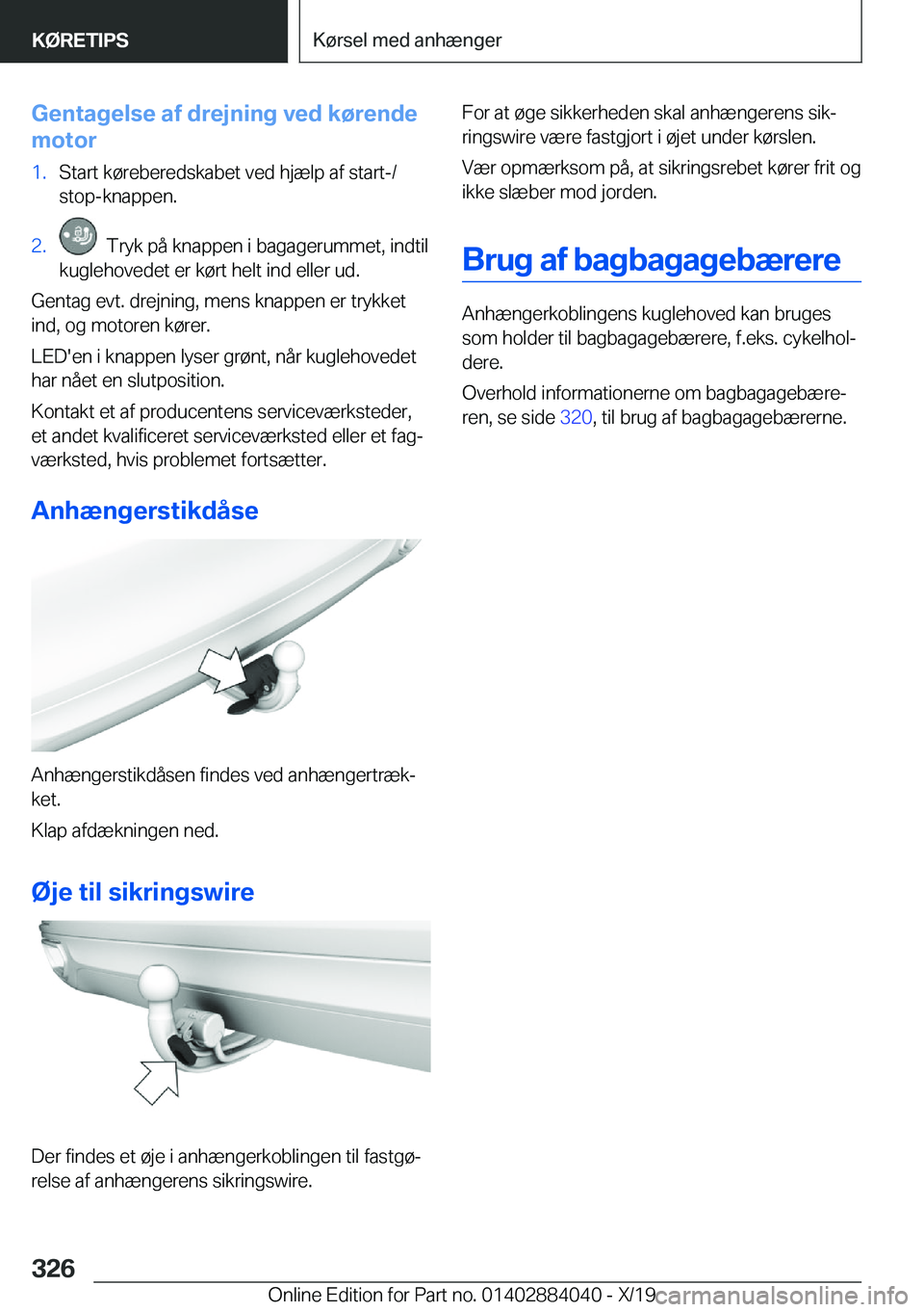 BMW 7 SERIES 2020  InstruktionsbØger (in Danish) �G�e�n�t�a�g�e�l�s�e��a�f��d�r�e�j�n�i�n�g��v�e�d��k�