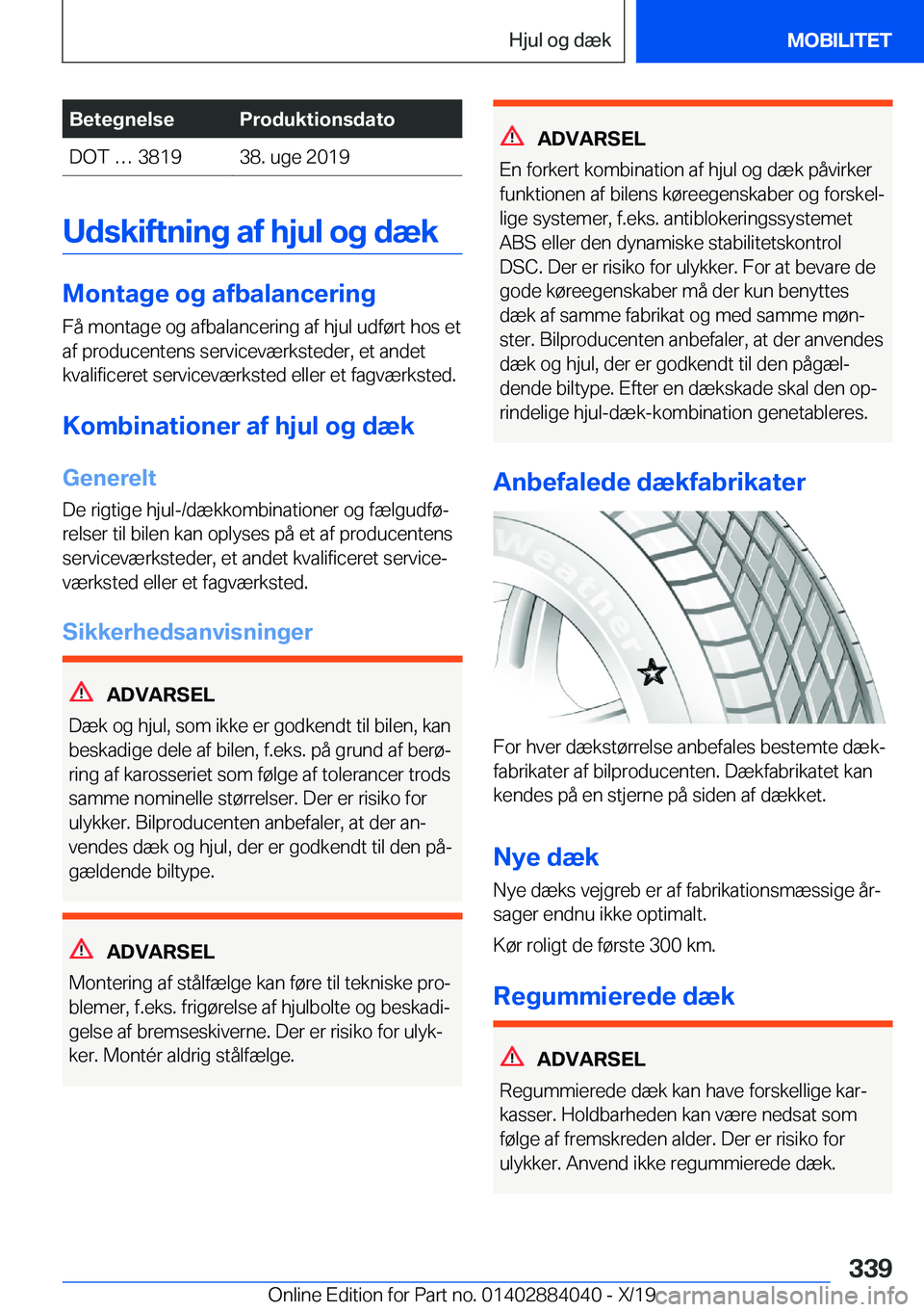 BMW 7 SERIES 2020  InstruktionsbØger (in Danish) �B�e�t�e�g�n�e�l�s�e�P�r�o�d�u�k�t�i�o�n�s�d�a�t�o�D�O�T�