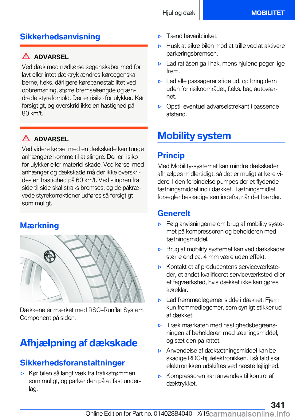 BMW 7 SERIES 2020  InstruktionsbØger (in Danish) �S�i�k�k�e�r�h�e�d�s�a�n�v�i�s�n�i�n�g
�A�D�V�A�R�S�E�L
�V�e�d��d�æ�k��m�e�d��n�