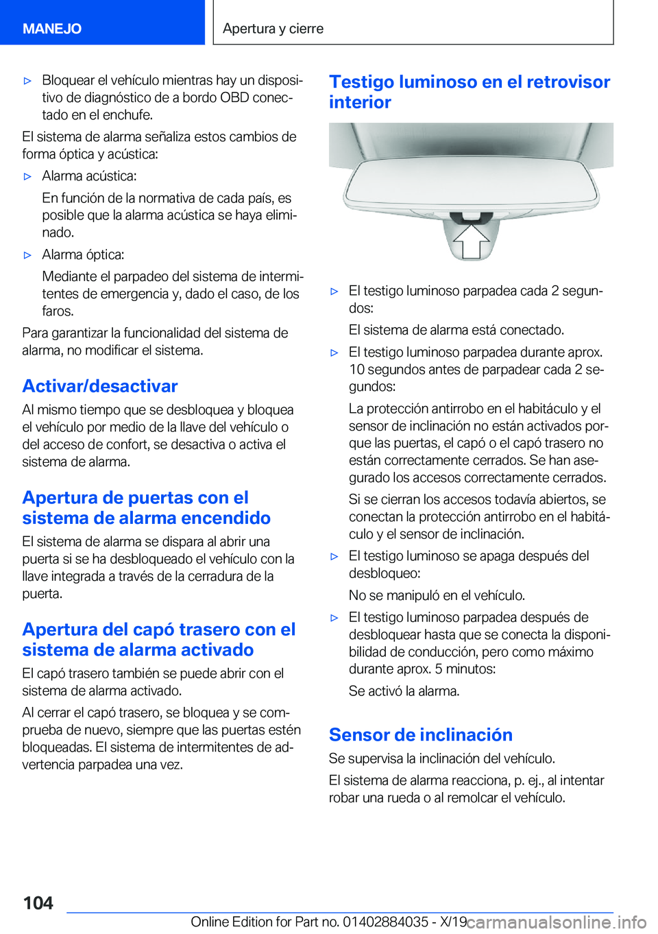 BMW 7 SERIES 2020  Manuales de Empleo (in Spanish) x�B�l�o�q�u�e�a�r��e�l��v�e�h�