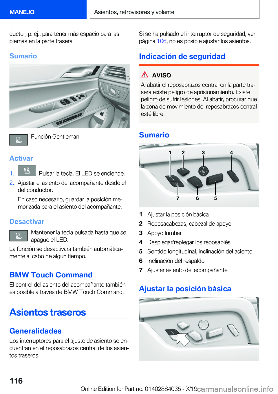 BMW 7 SERIES 2020  Manuales de Empleo (in Spanish) �d�u�c�t�o�r�,��p�.��e�j�.�,��p�a�r�a��t�e�n�e�r��m�
