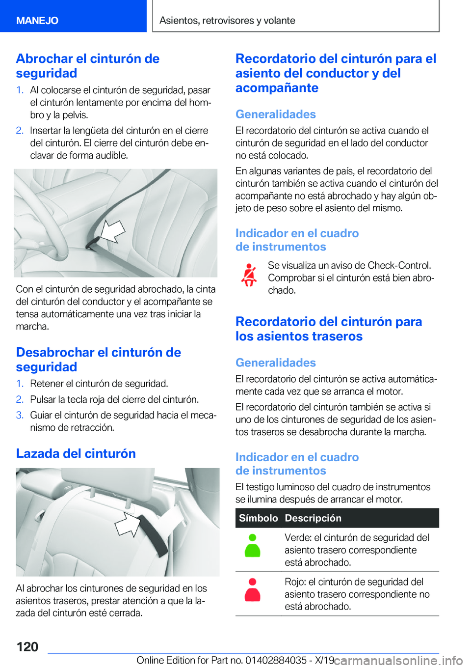 BMW 7 SERIES 2020  Manuales de Empleo (in Spanish) �A�b�r�o�c�h�a�r��e�l��c�i�n�t�u�r�