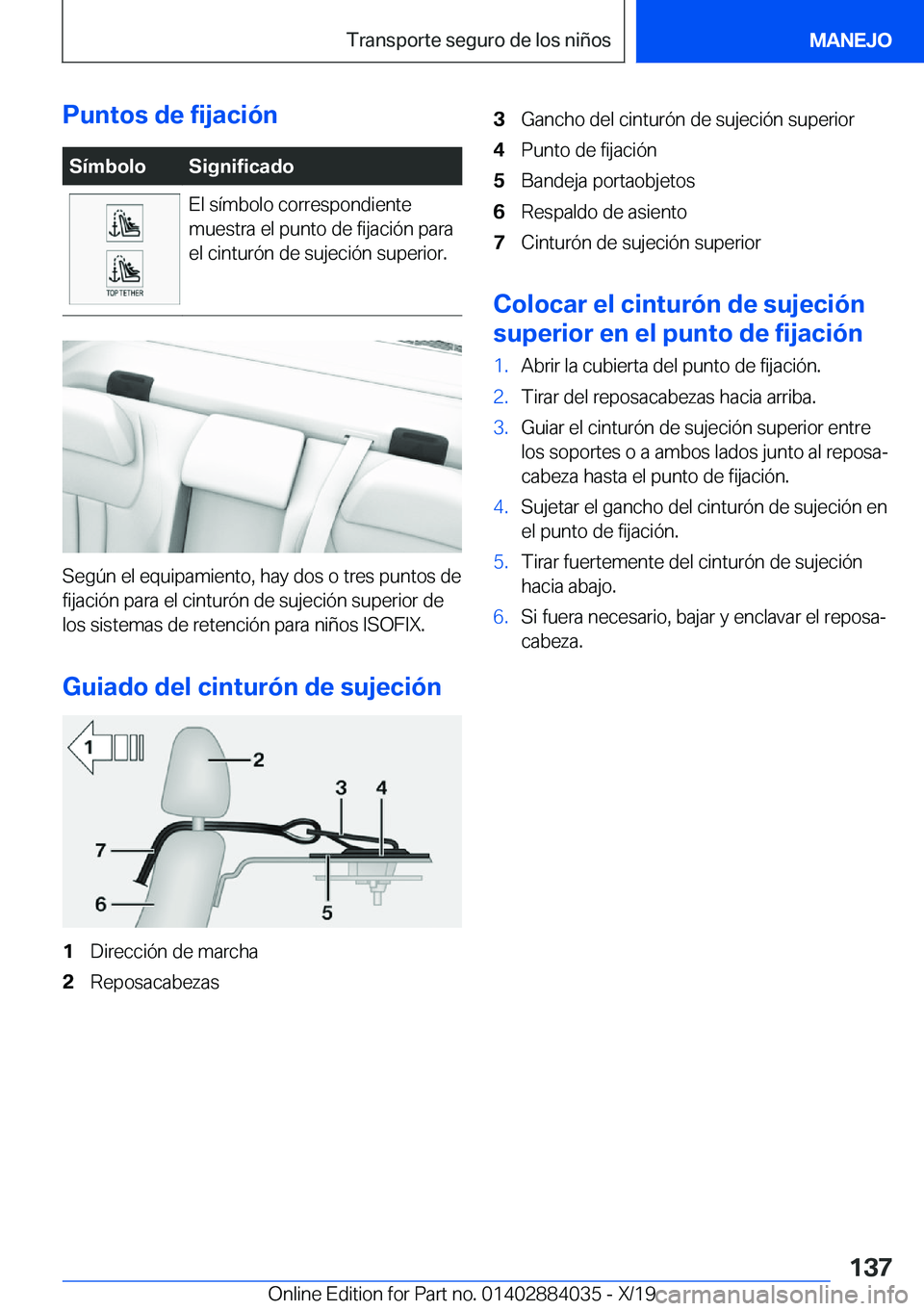 BMW 7 SERIES 2020  Manuales de Empleo (in Spanish) �P�u�n�t�o�s��d�e��f�i�j�a�c�i�