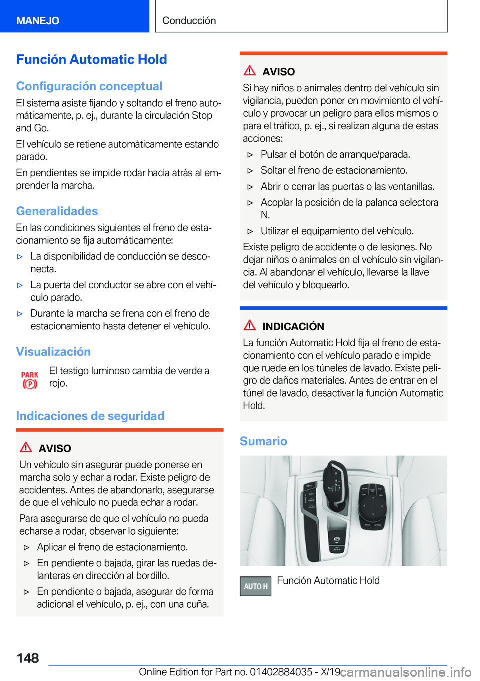 BMW 7 SERIES 2020  Manuales de Empleo (in Spanish) �F�u�n�c�i�