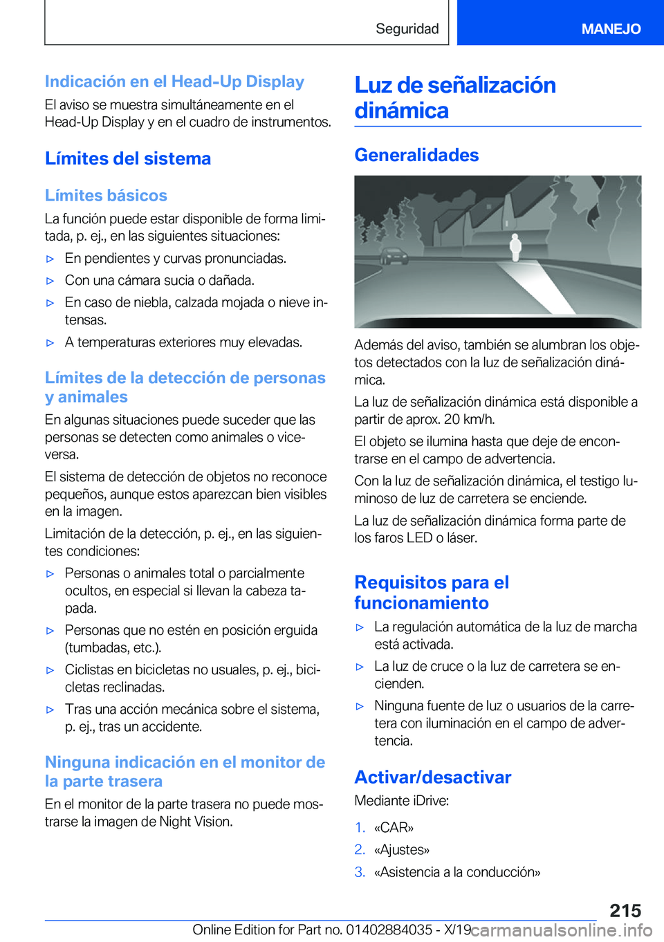 BMW 7 SERIES 2020  Manuales de Empleo (in Spanish) �I�n�d�i�c�a�c�i�