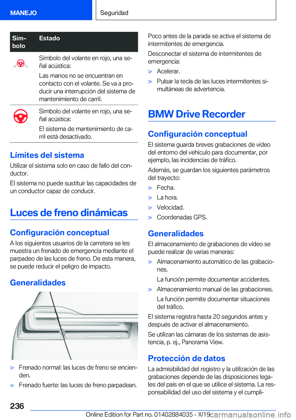 BMW 7 SERIES 2020  Manuales de Empleo (in Spanish) �S�