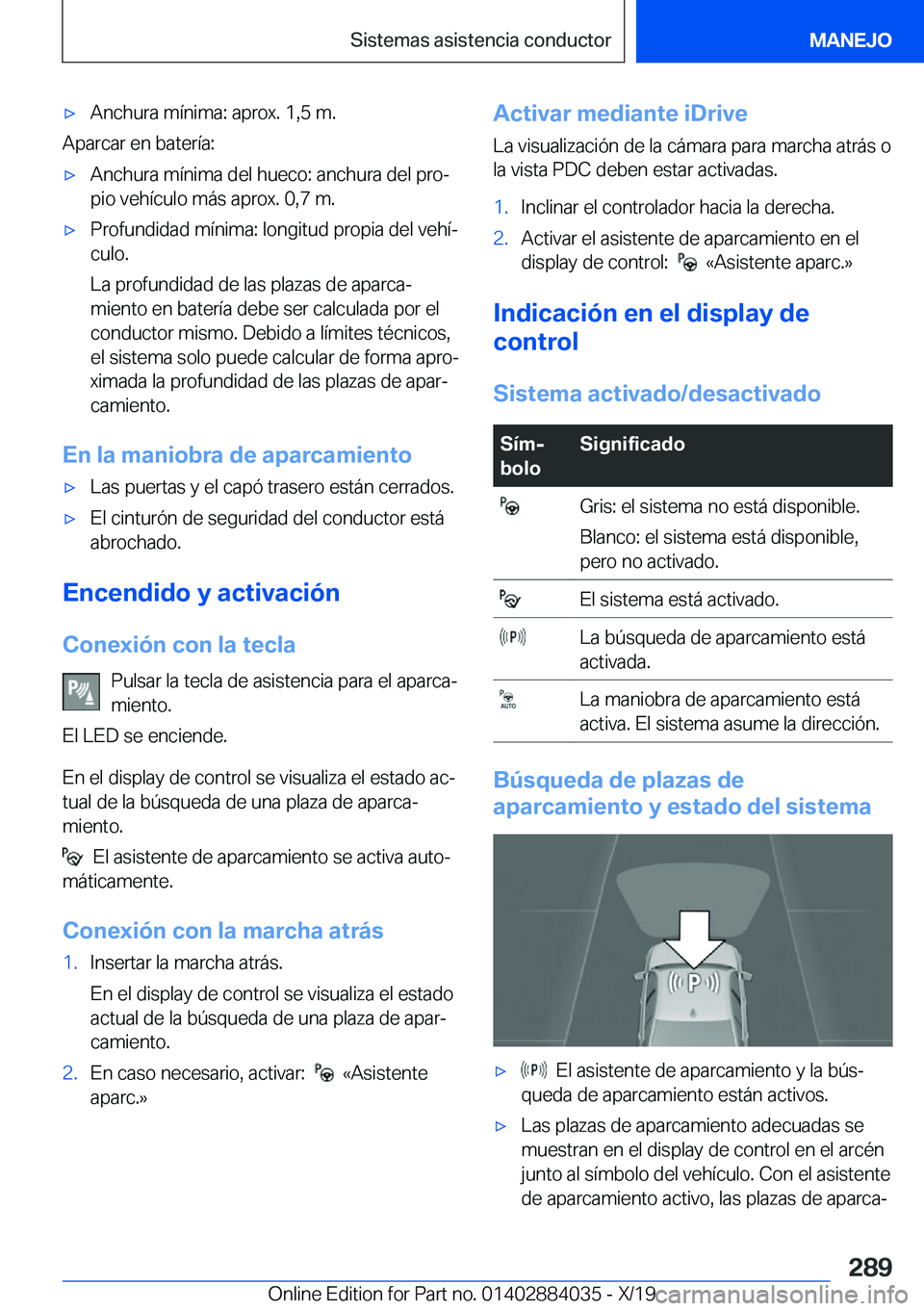 BMW 7 SERIES 2020  Manuales de Empleo (in Spanish) x�A�n�c�h�u�r�a��m�