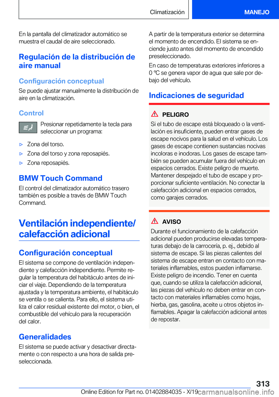 BMW 7 SERIES 2020  Manuales de Empleo (in Spanish) �E�n��l�a��p�a�n�t�a�l�l�a��d�e�l��c�l�i�m�a�t�i�z�a�d�o�r��a�u�t�o�m�