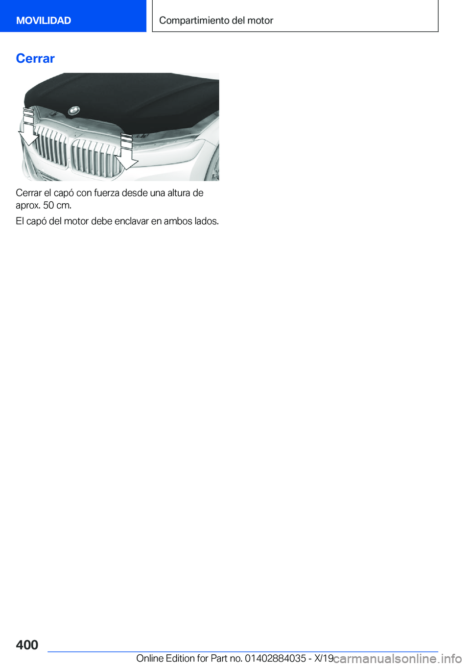 BMW 7 SERIES 2020  Manuales de Empleo (in Spanish) �C�e�r�r�a�r
�C�e�r�r�a�r��e�l��c�a�p�