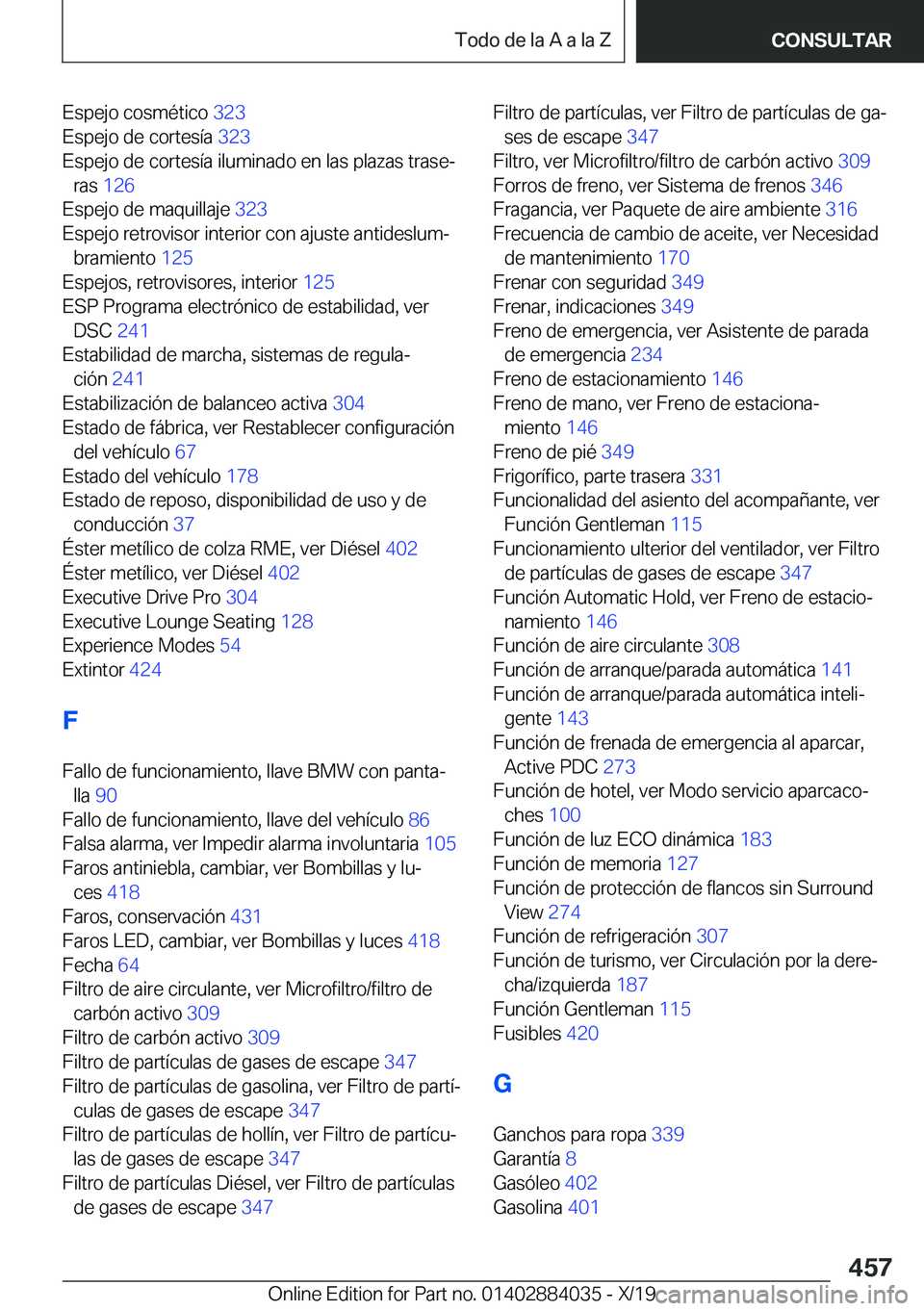 BMW 7 SERIES 2020  Manuales de Empleo (in Spanish) �E�s�p�e�j�o��c�o�s�m�