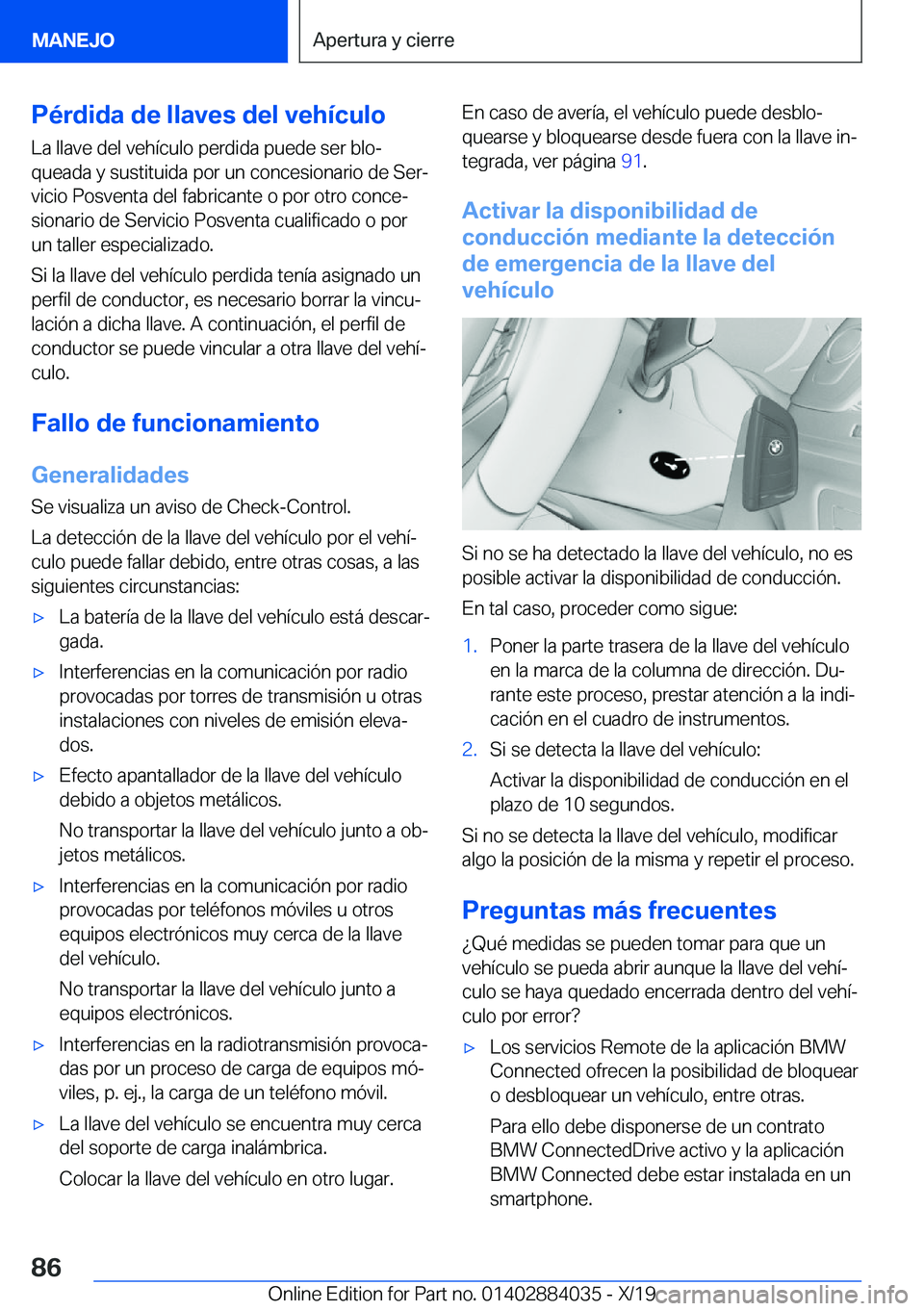 BMW 7 SERIES 2020  Manuales de Empleo (in Spanish) �P�