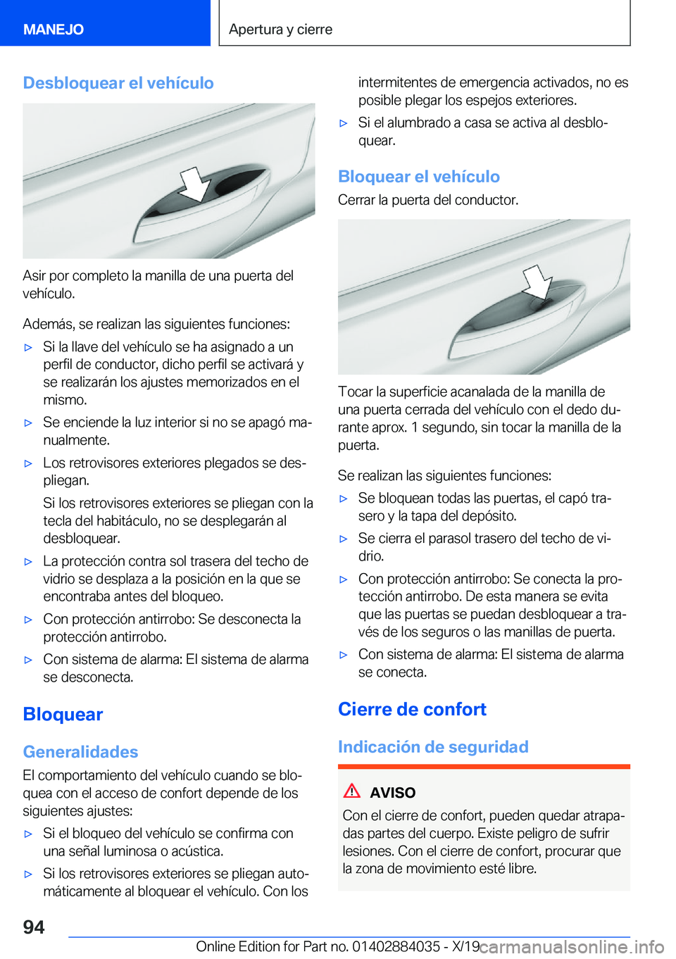 BMW 7 SERIES 2020  Manuales de Empleo (in Spanish) �D�e�s�b�l�o�q�u�e�a�r��e�l��v�e�h�