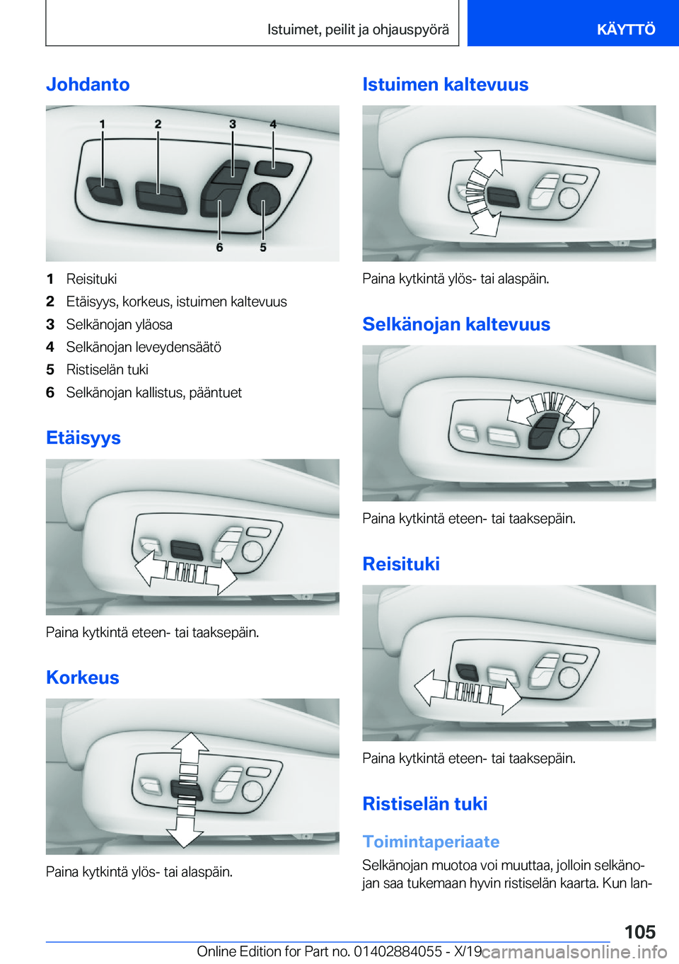 BMW 7 SERIES 2020  Omistajan Käsikirja (in Finnish) �J�o�h�d�a�n�t�o�1�R�e�i�s�i�t�u�k�i�2�E�t�