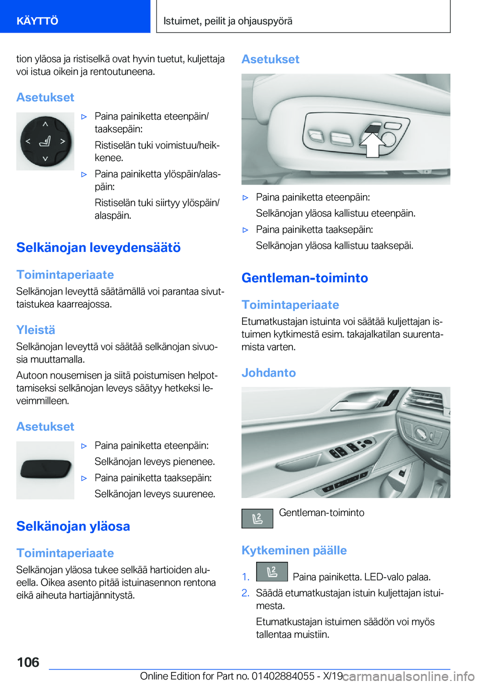 BMW 7 SERIES 2020  Omistajan Käsikirja (in Finnish) �t�i�o�n��y�l�