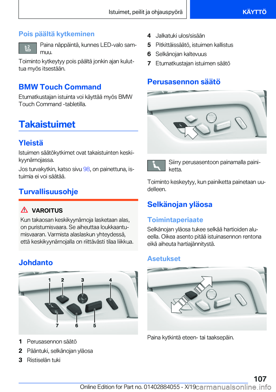 BMW 7 SERIES 2020  Omistajan Käsikirja (in Finnish) �P�o�i�s��p�