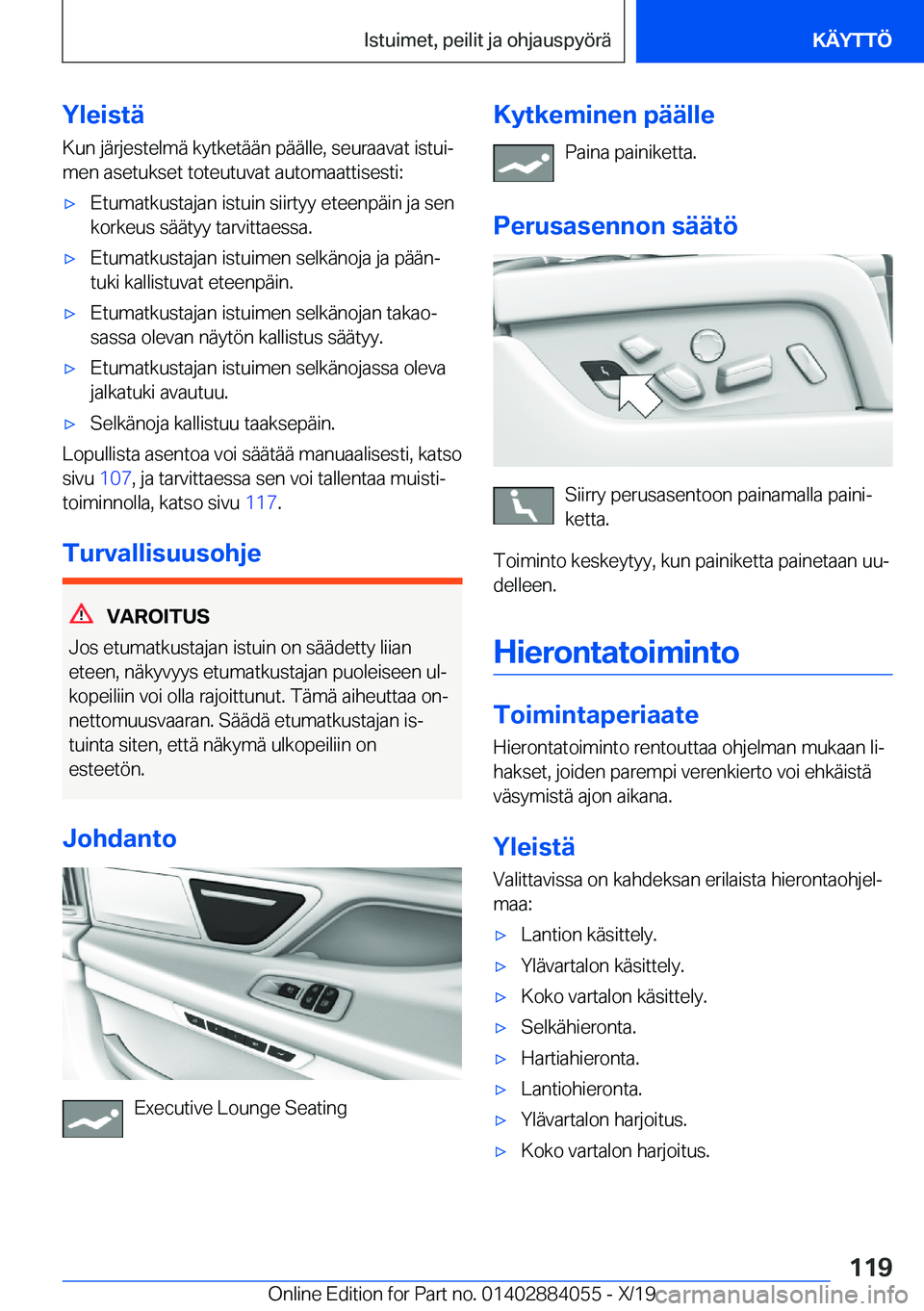 BMW 7 SERIES 2020  Omistajan Käsikirja (in Finnish) �Y�l�e�i�s�t�