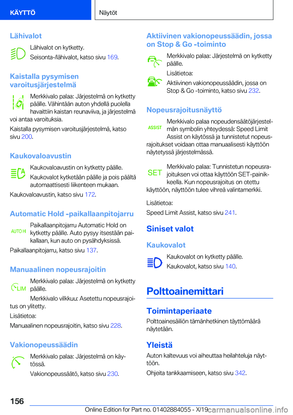 BMW 7 SERIES 2020  Omistajan Käsikirja (in Finnish) �L�