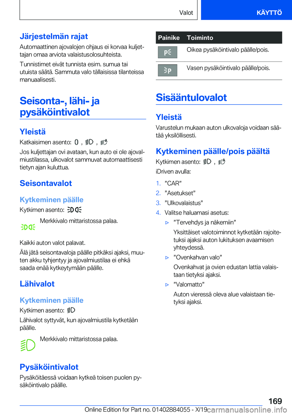 BMW 7 SERIES 2020  Omistajan Käsikirja (in Finnish) �J�