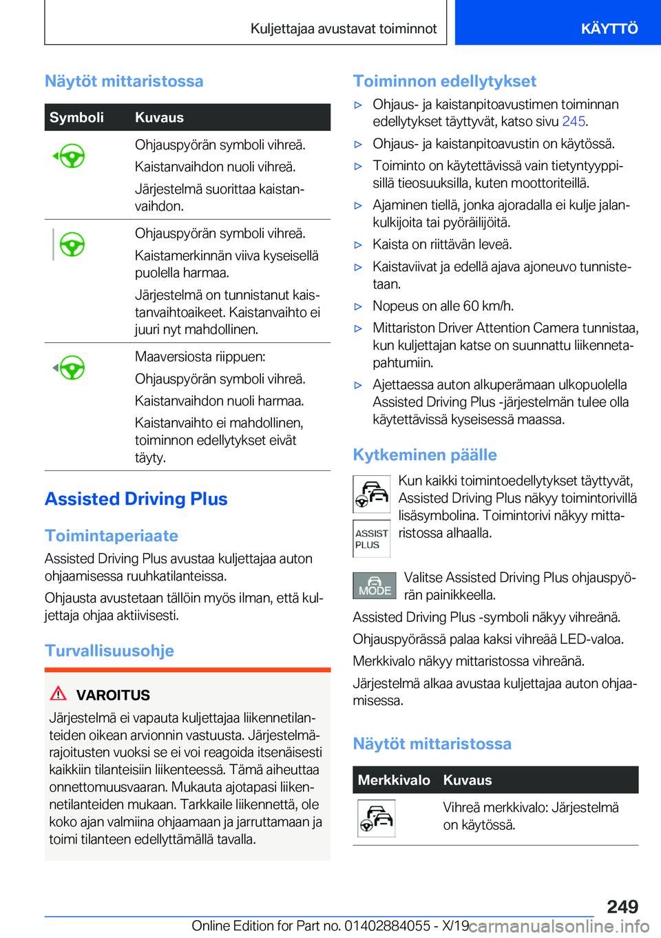 BMW 7 SERIES 2020  Omistajan Käsikirja (in Finnish) �N�