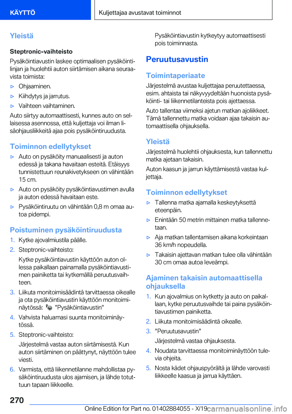 BMW 7 SERIES 2020  Omistajan Käsikirja (in Finnish) �Y�l�e�i�s�t�