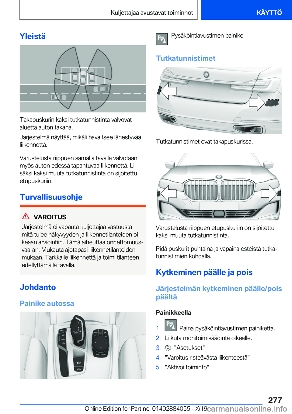 BMW 7 SERIES 2020  Omistajan Käsikirja (in Finnish) �Y�l�e�i�s�t�