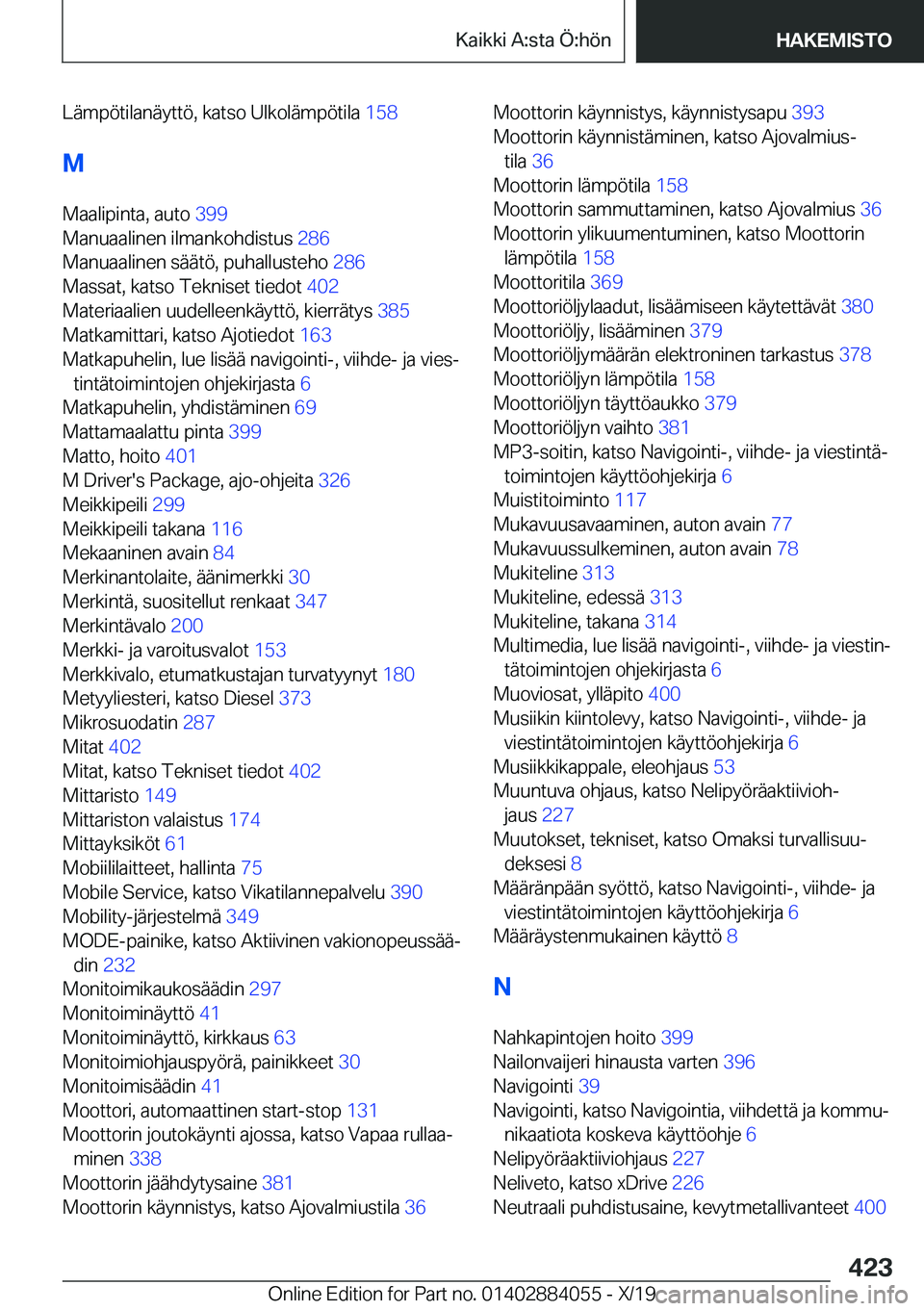 BMW 7 SERIES 2020  Omistajan Käsikirja (in Finnish) �L�