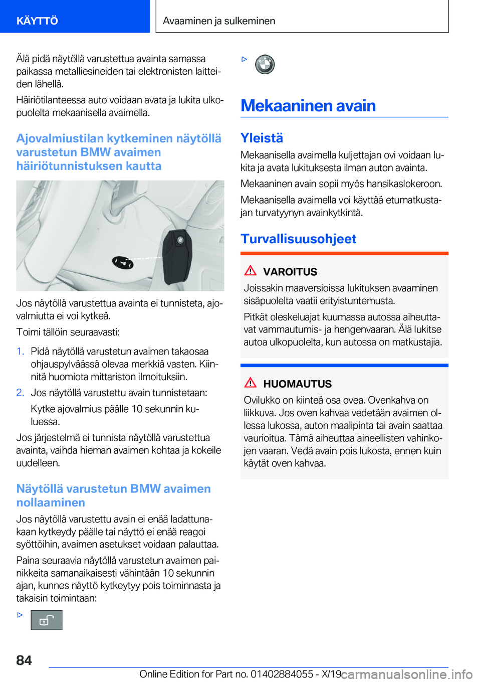 BMW 7 SERIES 2020  Omistajan Käsikirja (in Finnish) �