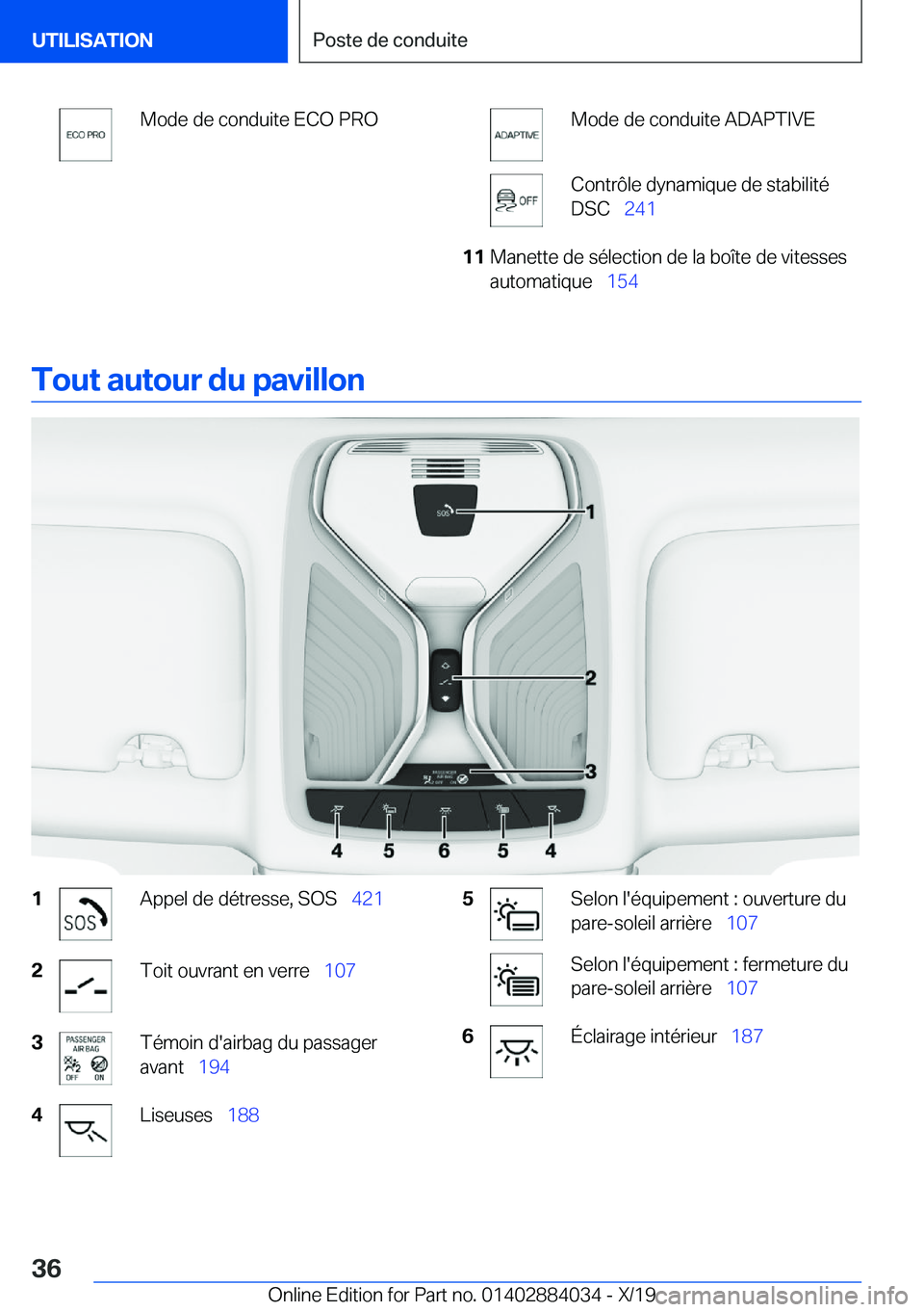 BMW 7 SERIES 2020  Notices Demploi (in French) �M�o�d�e��d�e��c�o�n�d�u�i�t�e��E�C�O��P�R�O�M�o�d�e��d�e��c�o�n�d�u�i�t�e��A�D�A�P�T�I�V�E�C�o�n�t�r�