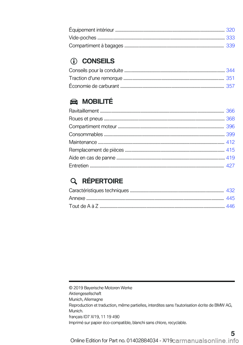 BMW 7 SERIES 2020  Notices Demploi (in French) �