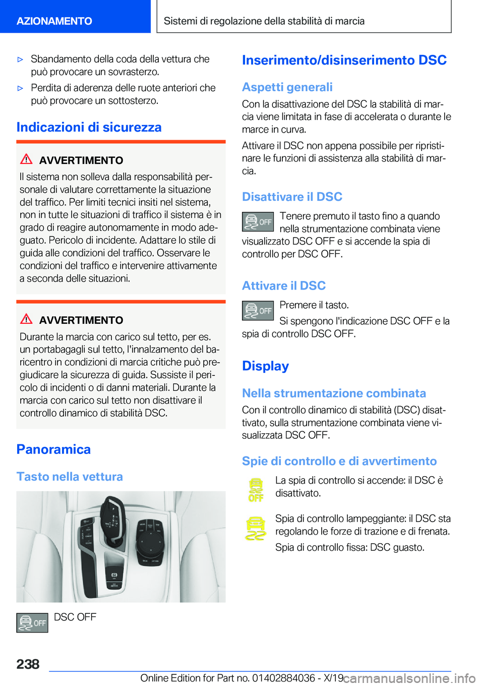 BMW 7 SERIES 2020  Libretti Di Uso E manutenzione (in Italian) 'x�S�b�a�n�d�a�m�e�n�t�o��d�e�l�l�a��c�o�d�a��d�e�l�l�a��v�e�t�t�u�r�a��c�h�e
�p�u�