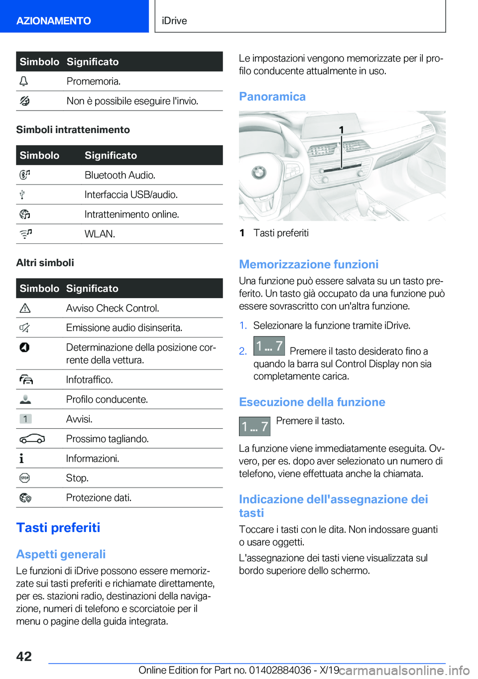 BMW 7 SERIES 2020  Libretti Di Uso E manutenzione (in Italian) �S�i�m�b�o�l�o�S�i�g�n�i�f�i�c�a�t�o��P�r�o�m�e�m�o�r�i�a�.��N�o�n��è��p�o�s�s�i�b�i�l�e��e�s�e�g�u�i�r�e��l�'�i�n�v�i�o�.
�S�i�m�b�o�l�i��i�n�t�r�a�t�t�e�n�i�m�e�n�t�o
�S�i�m�b�o�l�o�S�i�
