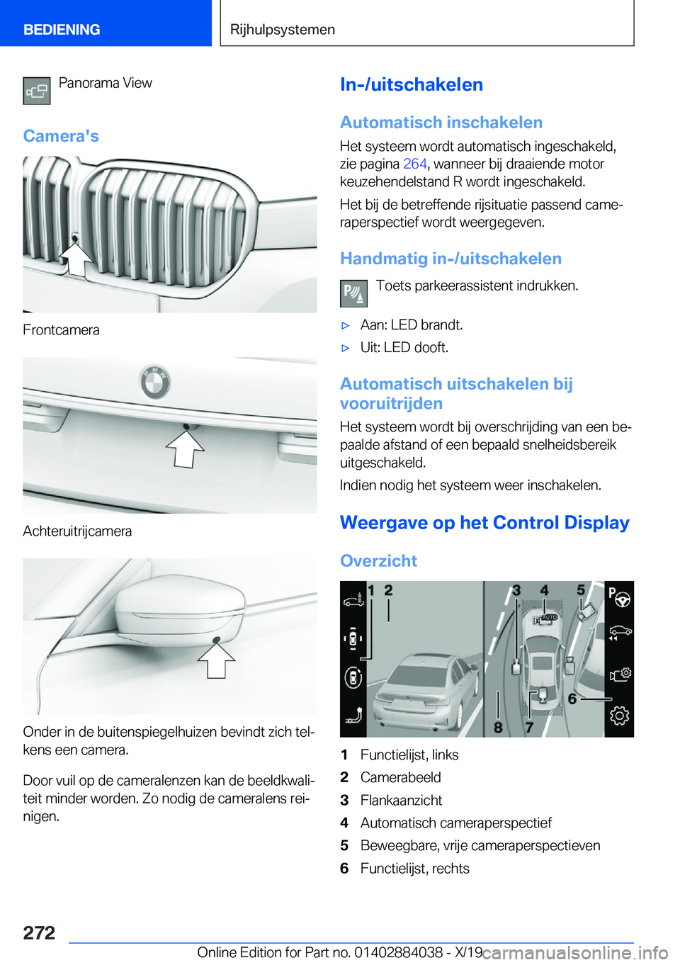 BMW 7 SERIES 2020  Instructieboekjes (in Dutch) �P�a�n�o�r�a�m�a��V�i�e�w
�C�a�m�e�r�a�'�s
�F�r�o�n�t�c�a�m�e�r�a
�A�c�h�t�e�r�u�i�t�r�i�j�c�a�m�e�r�a
�O�n�d�e�r��i�n��d�e��b�u�i�t�e�n�s�p�i�e�g�e�l�h�u�i�z�e�n��b�e�v�i�n�d�t��z�i�c�h��t