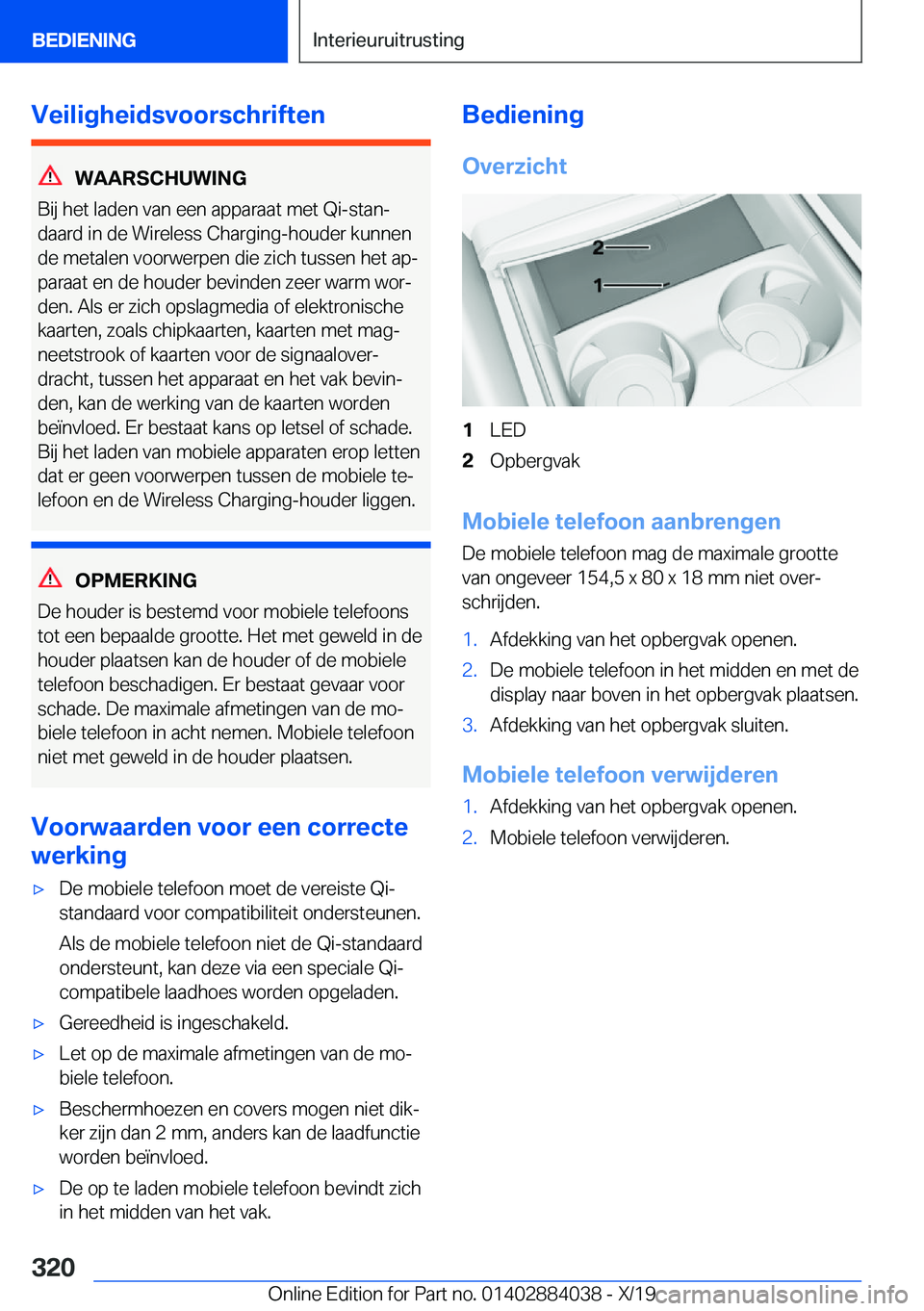 BMW 7 SERIES 2020  Instructieboekjes (in Dutch) �V�e�i�l�i�g�h�e�i�d�s�v�o�o�r�s�c�h�r�i�f�t�e�n
�W�A�A�R�S�C�H�U�W�I�N�G
�B�i�j��h�e�t��l�a�d�e�n��v�a�n��e�e�n��a�p�p�a�r�a�a�t��m�e�t��Q�i�-�s�t�a�nj
�d�a�a�r�d��i�n��d�e��W�i�r�e�l�e�s�