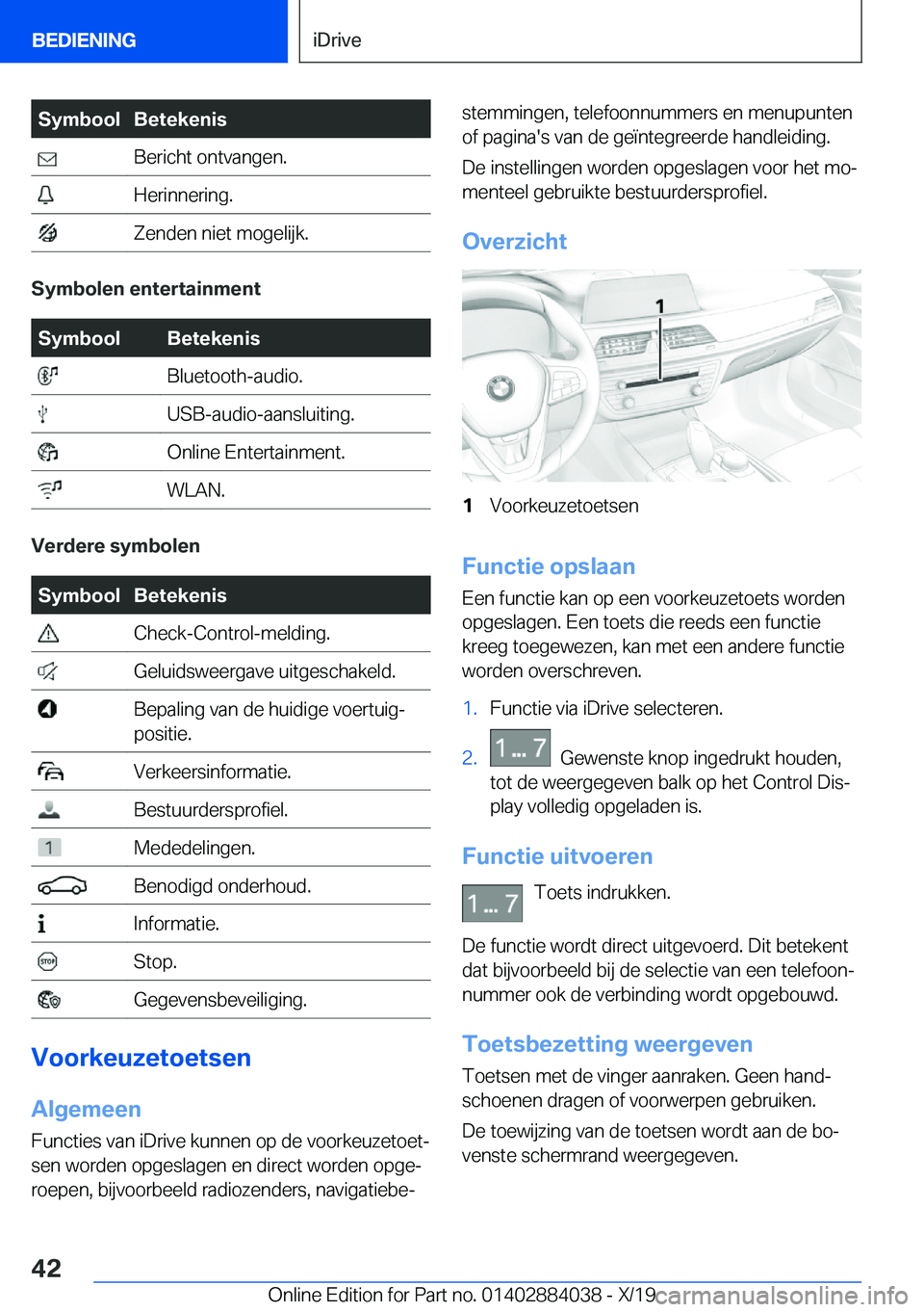 BMW 7 SERIES 2020  Instructieboekjes (in Dutch) �S�y�m�b�o�o�l�B�e�t�e�k�e�n�i�s��B�e�r�i�c�h�t��o�n�t�v�a�n�g�e�n�.��H�e�r�i�n�n�e�r�i�n�g�.��Z�e�n�d�e�n��n�i�e�t��m�o�g�e�l�i�j�k�.
�S�y�m�b�o�l�e�n��e�n�t�e�r�t�a�i�n�m�e�n�t
�S�y�m�b�o�o�l