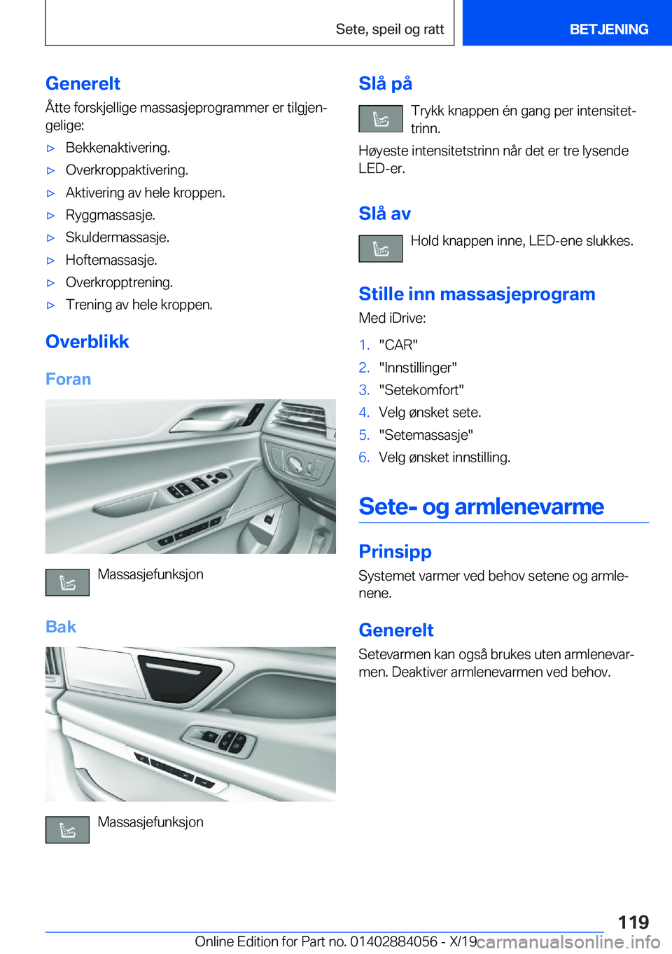 BMW 7 SERIES 2020  InstruksjonsbØker (in Norwegian) �G�e�n�e�r�e�l�t�
