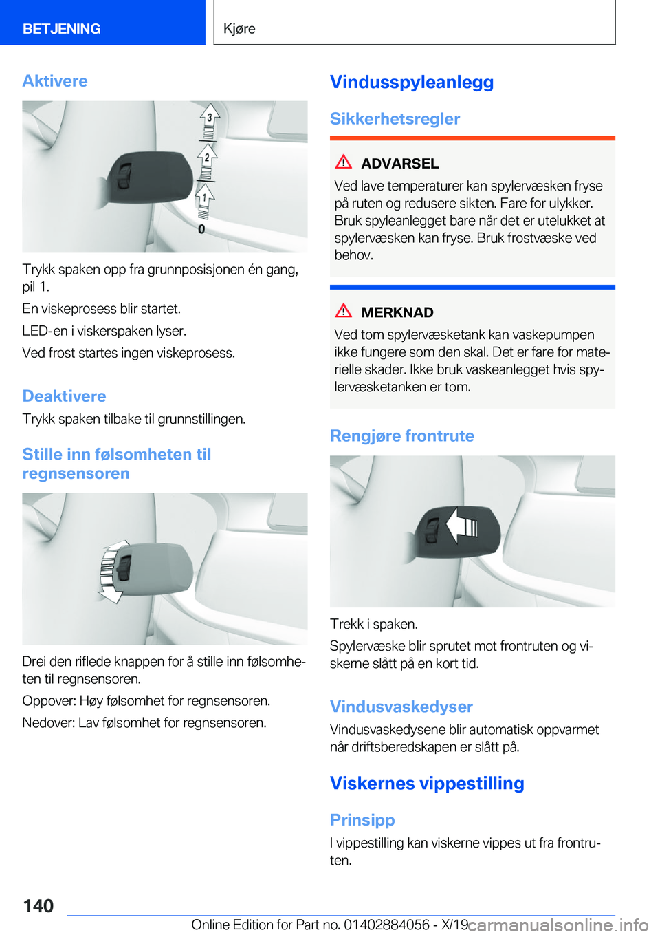 BMW 7 SERIES 2020  InstruksjonsbØker (in Norwegian) �A�k�t�i�v�e�r�e
�T�r�y�k�k��s�p�a�k�e�n��o�p�p��f�r�a��g�r�u�n�n�p�o�s�i�s�j�o�n�e�n��
