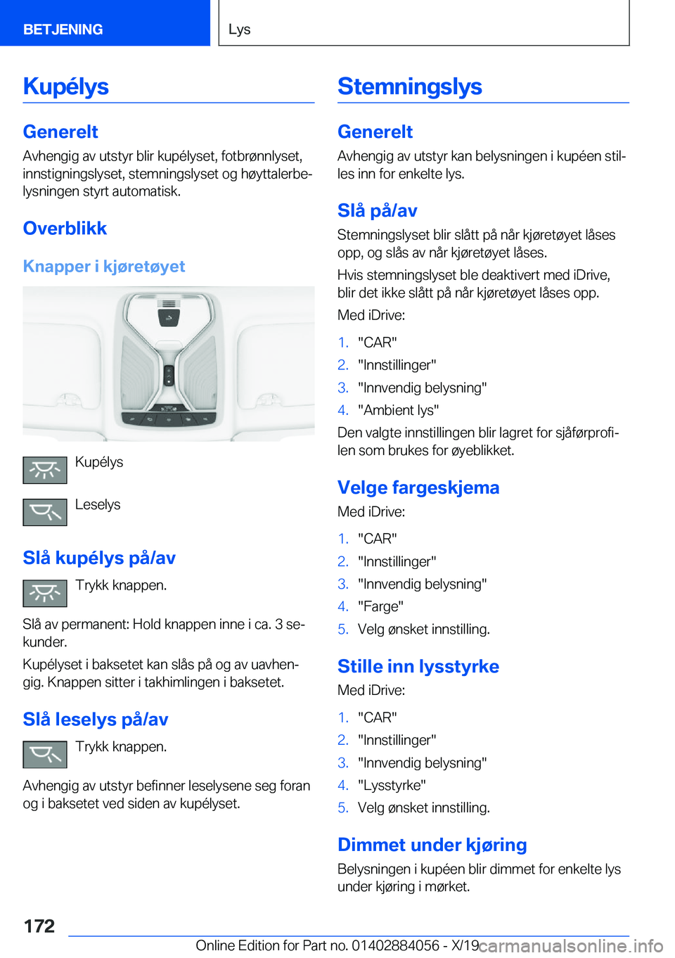BMW 7 SERIES 2020  InstruksjonsbØker (in Norwegian) �K�u�p�