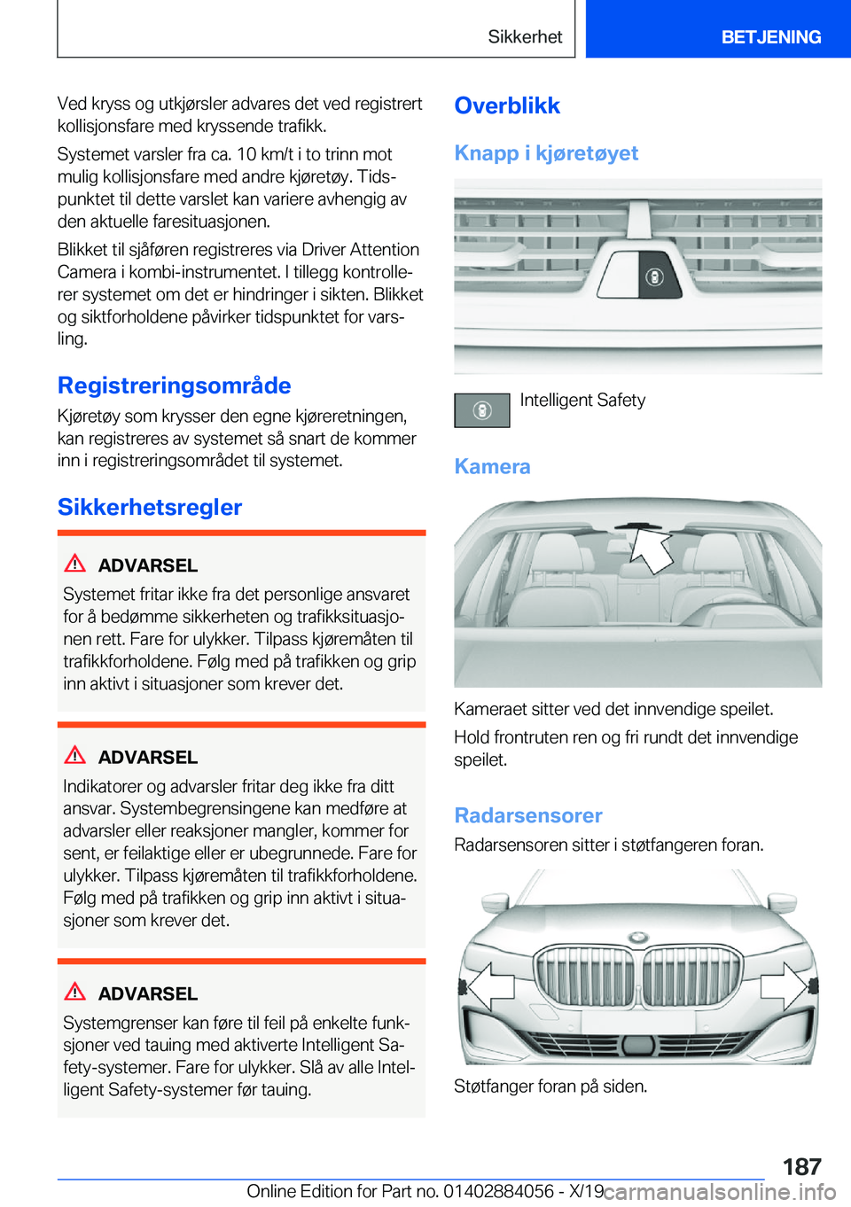 BMW 7 SERIES 2020  InstruksjonsbØker (in Norwegian) �V�e�d��k�r�y�s�s��o�g��u�t�k�j�