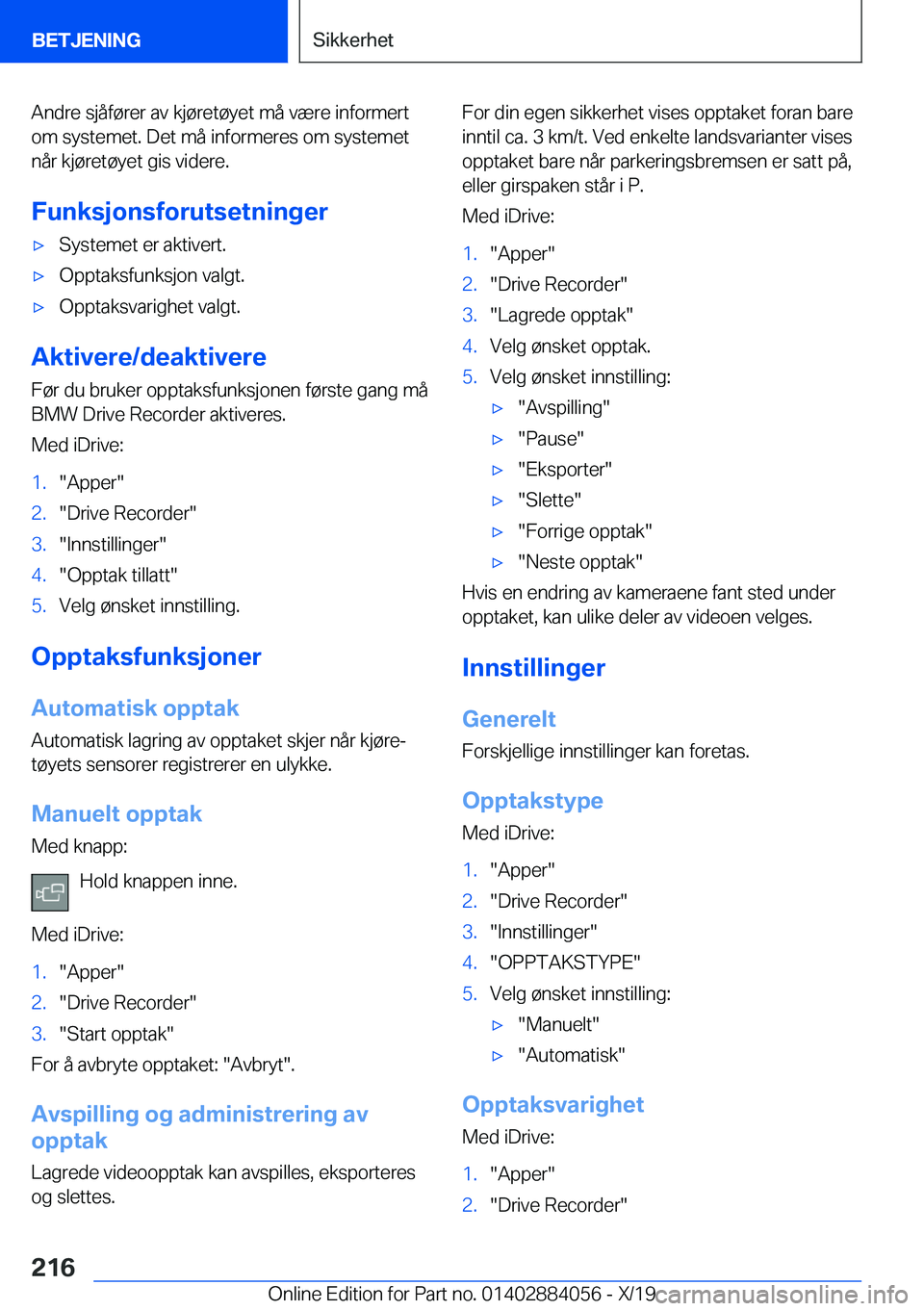 BMW 7 SERIES 2020  InstruksjonsbØker (in Norwegian) �A�n�d�r�e��s�j�å�f�