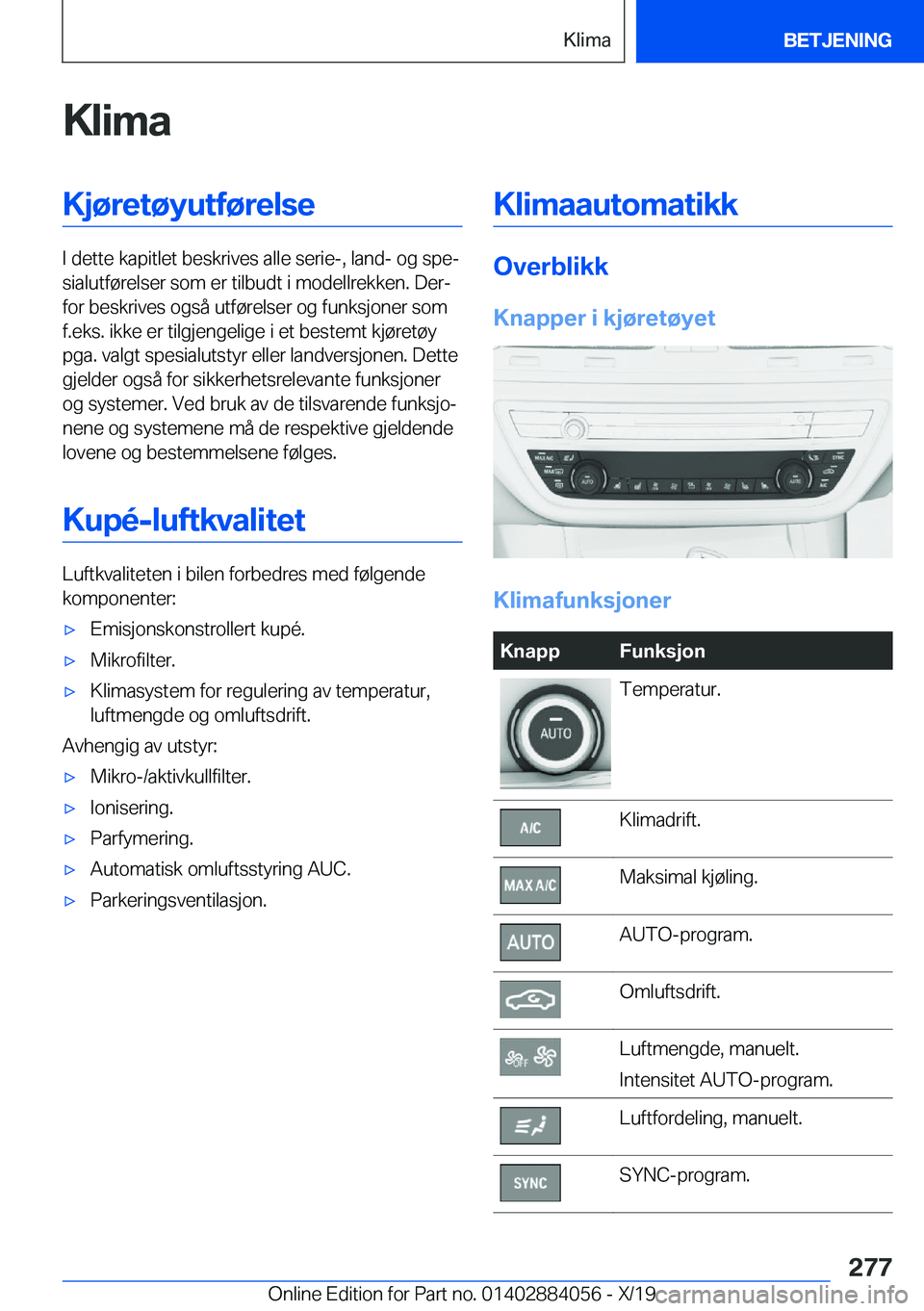 BMW 7 SERIES 2020  InstruksjonsbØker (in Norwegian) �K�l�i�m�a�K�j�