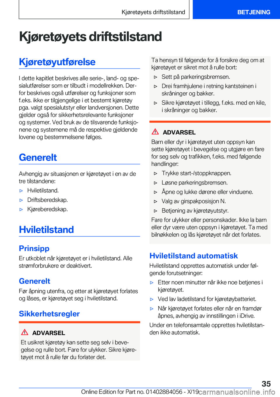 BMW 7 SERIES 2020  InstruksjonsbØker (in Norwegian) �K�j�