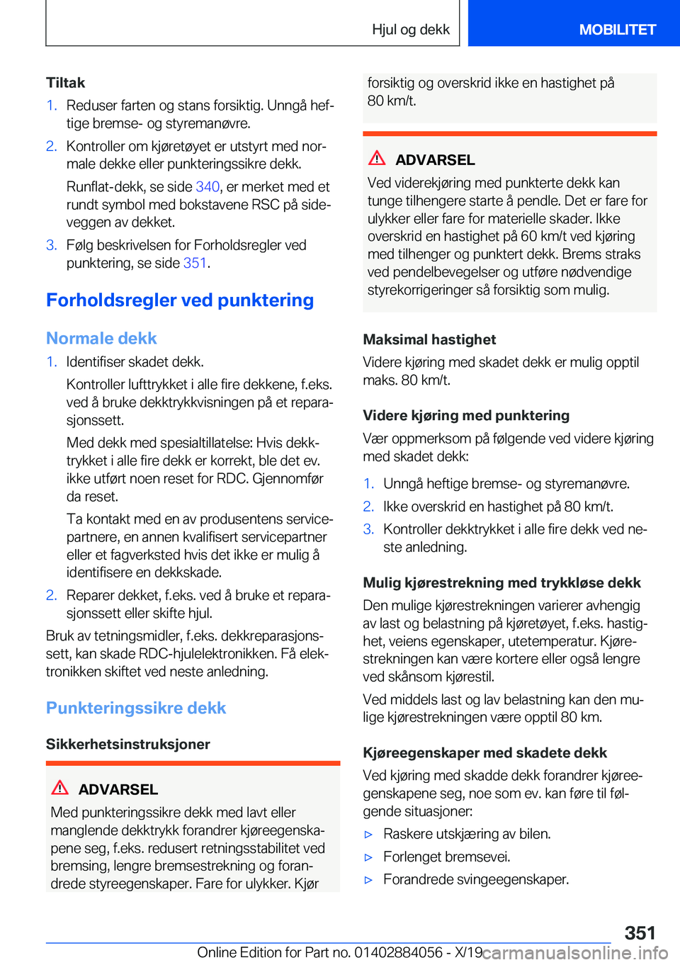 BMW 7 SERIES 2020  InstruksjonsbØker (in Norwegian) �T�i�l�t�a�k�1�.�R�e�d�u�s�e�r��f�a�r�t�e�n��o�g��s�t�a�n�s��f�o�r�s�i�k�t�i�g�.��U�n�n�g�å��h�e�fj
�t�i�g�e��b�r�e�m�s�e�-��o�g��s�t�y�r�e�m�a�n�