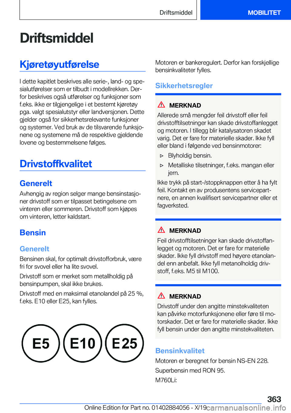 BMW 7 SERIES 2020  InstruksjonsbØker (in Norwegian) �D�r�i�f�t�s�m�i�d�d�e�l�K�j�