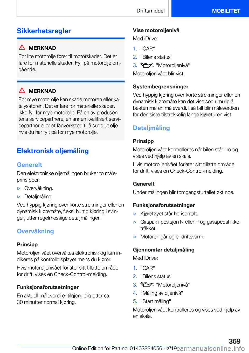 BMW 7 SERIES 2020  InstruksjonsbØker (in Norwegian) �S�i�k�k�e�r�h�e�t�s�r�e�g�l�e�r
�M�E�R�K�N�A�D
�F�o�r��l�i�t�e��m�o�t�o�r�o�l�j�e��f�