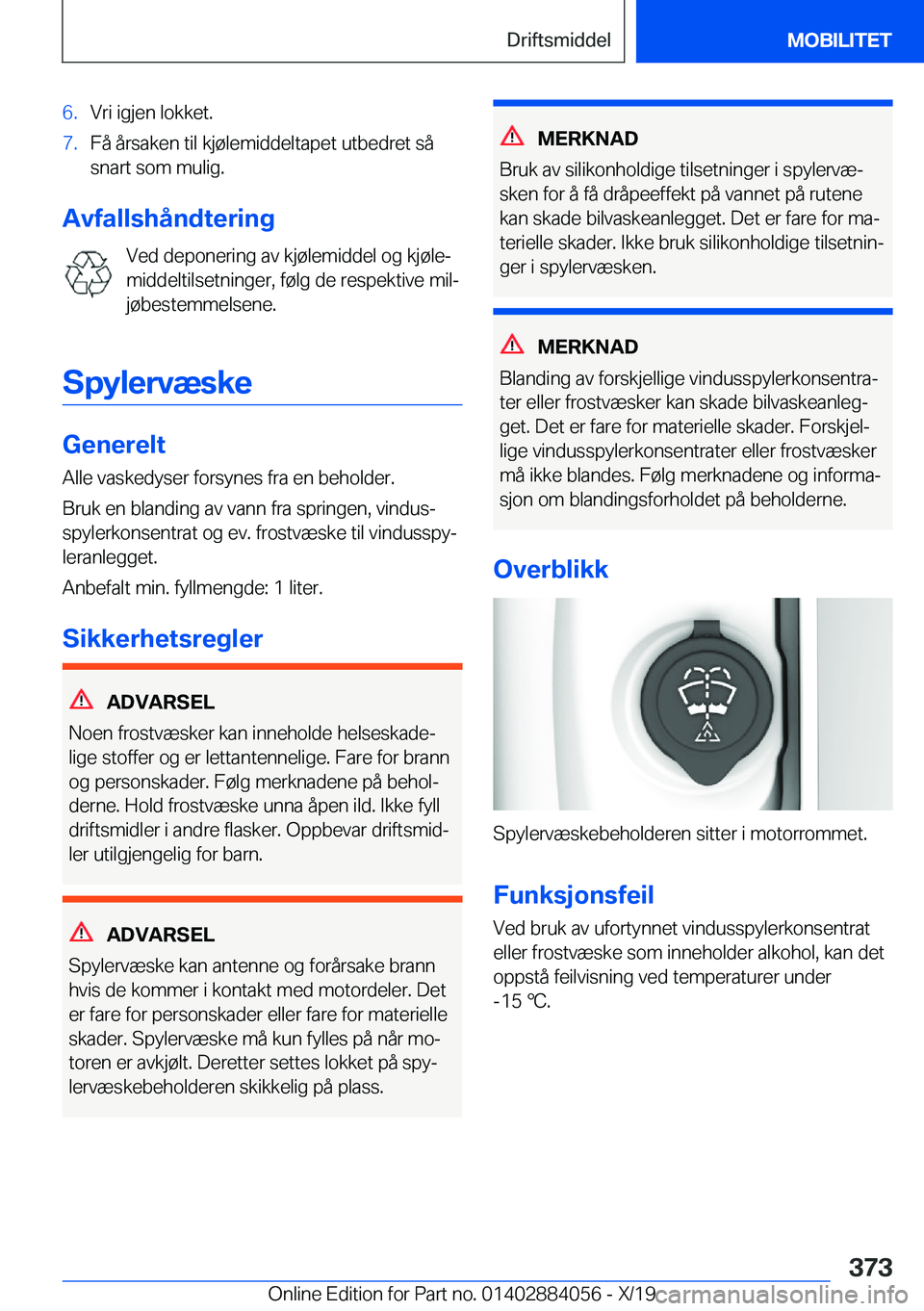 BMW 7 SERIES 2020  InstruksjonsbØker (in Norwegian) �6�.�V�r�i��i�g�j�e�n��l�o�k�k�e�t�.�7�.�F�å��å�r�s�a�k�e�n��t�i�l��k�j�