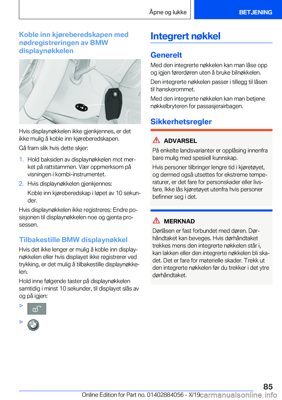 BMW 7 SERIES 2020  InstruksjonsbØker (in Norwegian) �K�o�b�l�e��i�n�n��k�j�