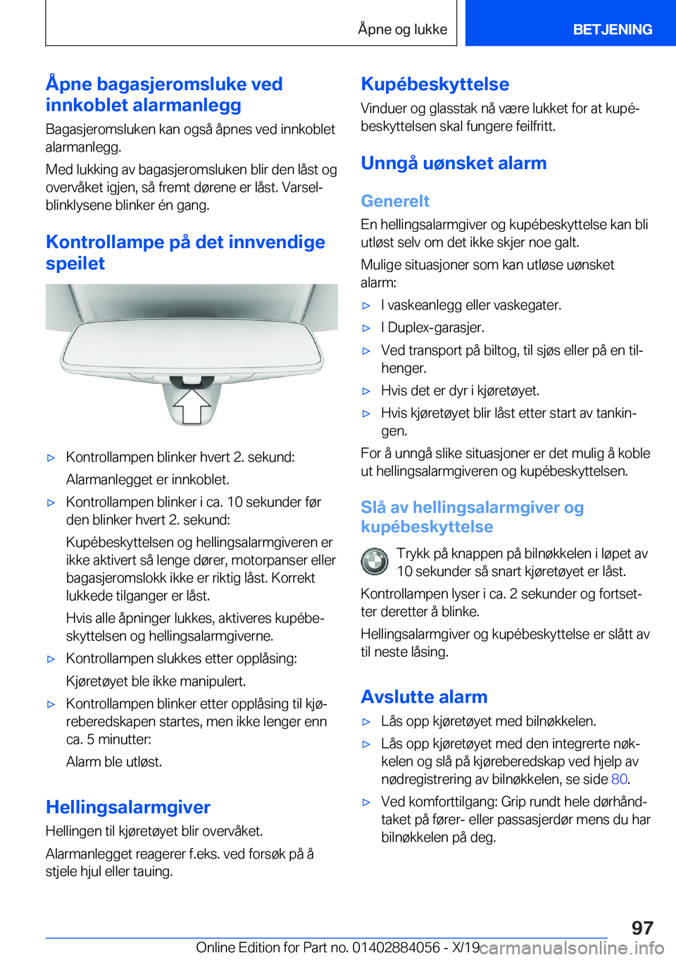 BMW 7 SERIES 2020  InstruksjonsbØker (in Norwegian) �