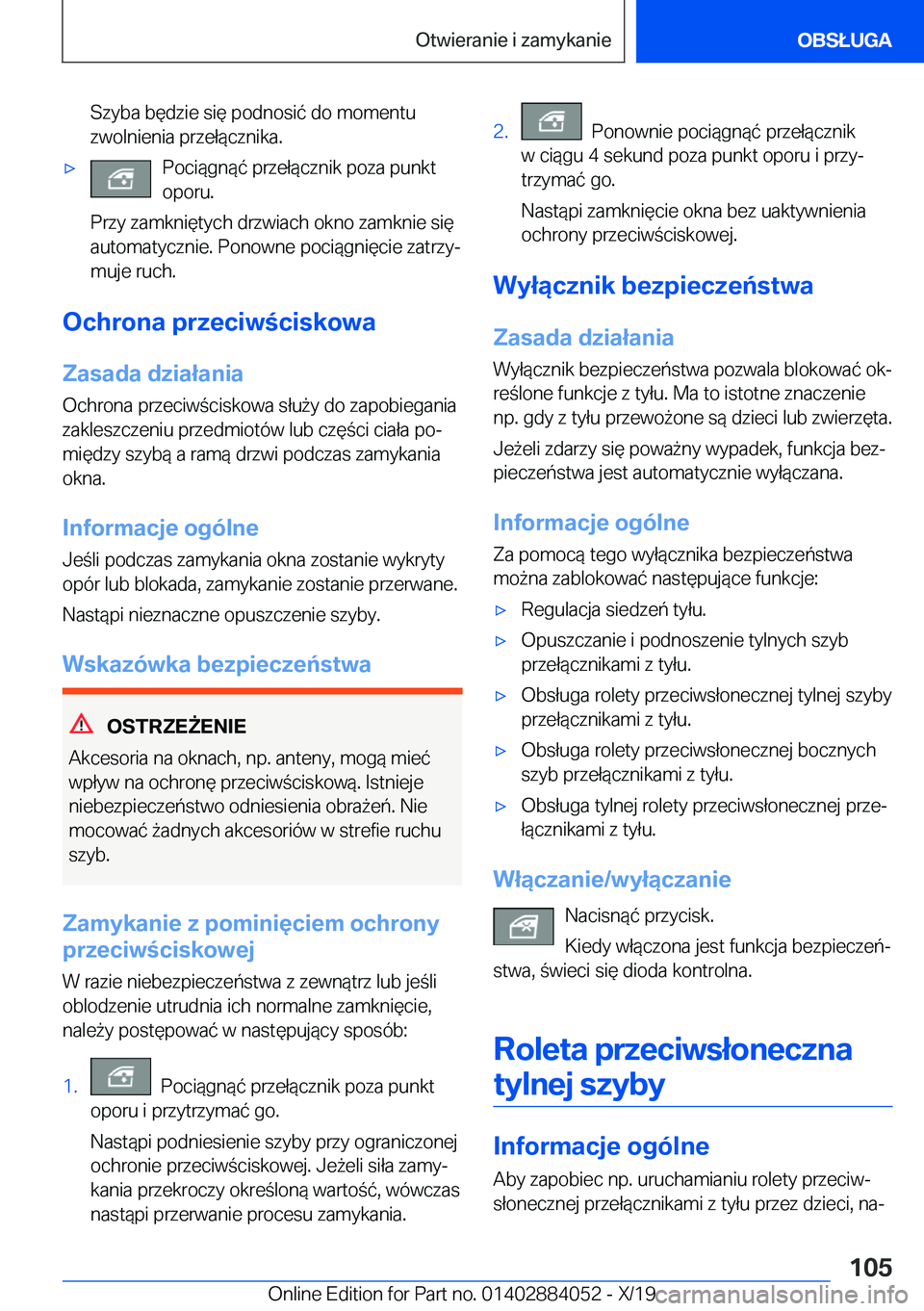 BMW 7 SERIES 2020  Instrukcja obsługi (in Polish) �S�z�y�b�a��b�