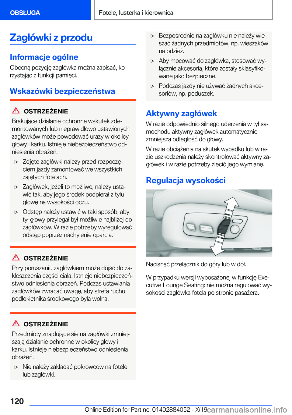 BMW 7 SERIES 2020  Instrukcja obsługi (in Polish) �Z�a�g�ł�